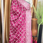 Magenta Cross Jimmy Choo Saree - White Work