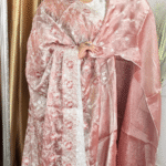 Rose Gold Jimmy Choo Saree - Red Floral Work