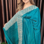 Teal Green Jimmy Choo Saree - Pare Cutwork Embroidery